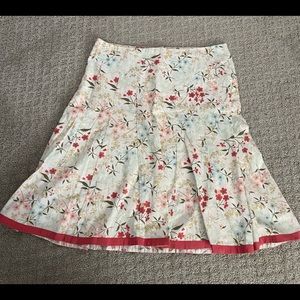 Janeville cotton floral print skirt